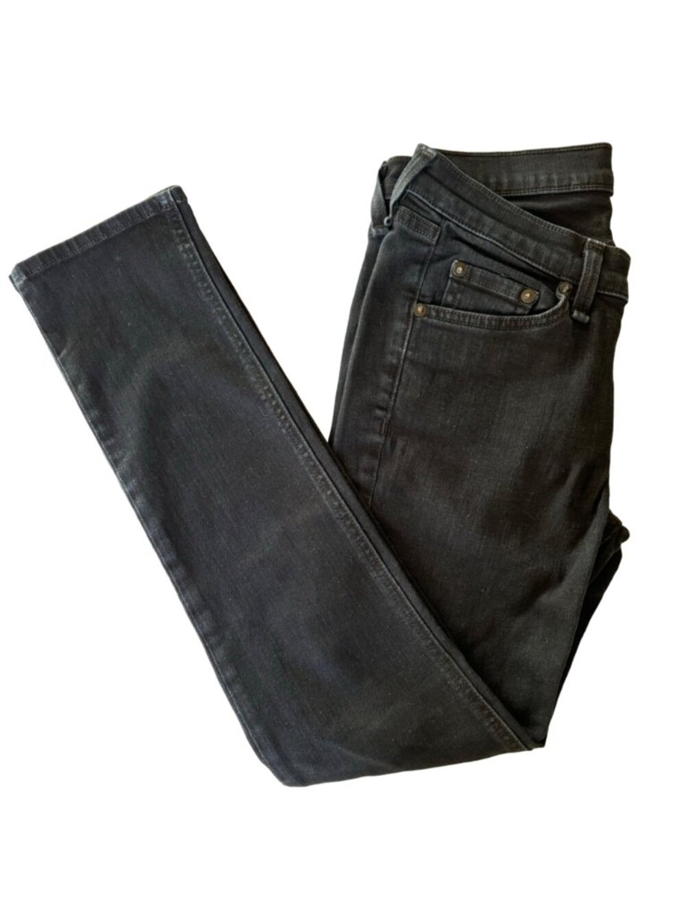 Rag & Bone Women's Coal Skinny Jeans Size 26 Button Fly Cotton Denim Designer - Picture 9 of 15